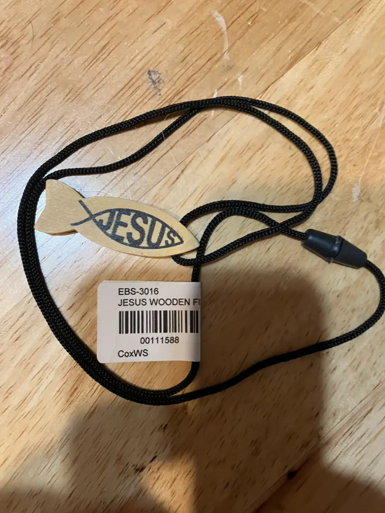 JESUS WOODEN FISH NECKLACE