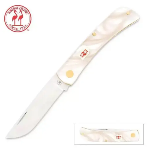 [KC5012] Kissing Crane Pearl Pocket Farmer Folding Knife