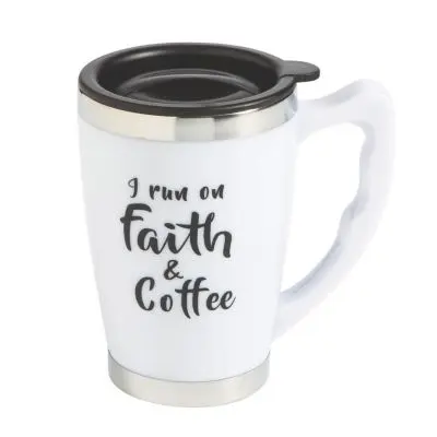 [13912825] I Run on Faith & Coffee Travel Mug
