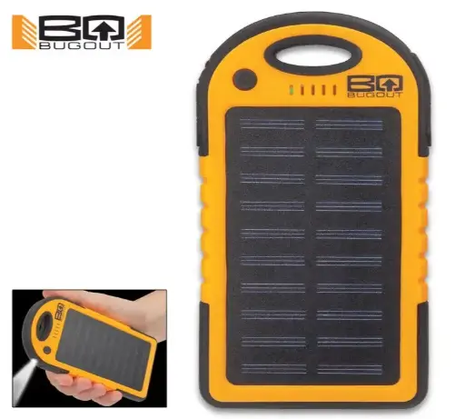 [BK4997] BugOut 8,000 MAH Orange Solar Charger And Power Bank 